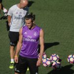 Gareth Bale, en el entrenamiento de ayer del Real Madrid