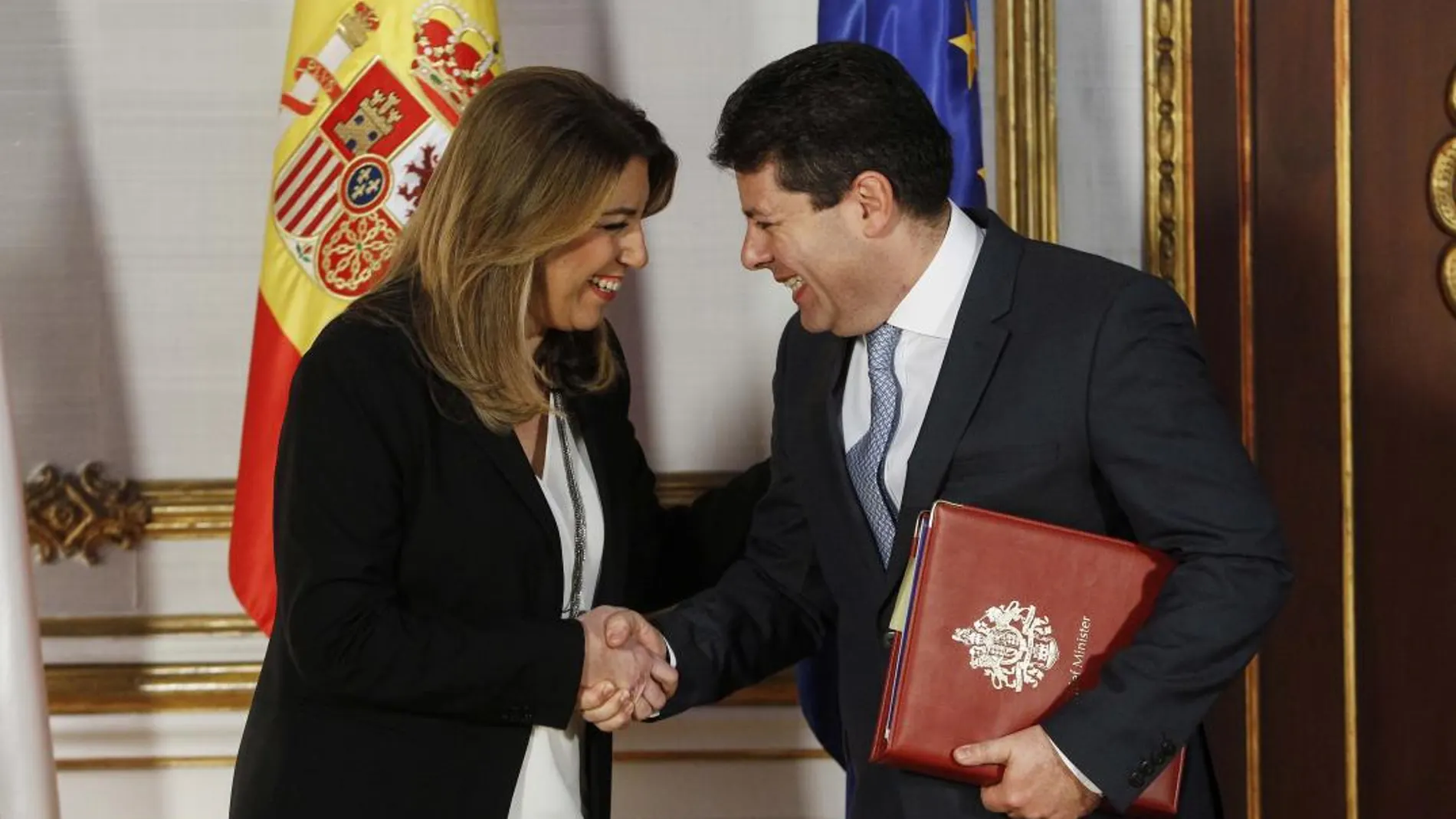 Susana Díaz y Fabián Picardo, ayer en el Palacio de San Telmo