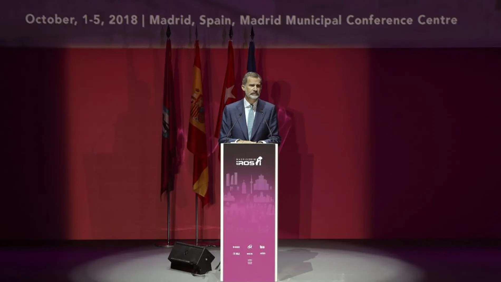 El rey Felipe durante la inauguración del congreso Internacional IROS 2018 / Efe