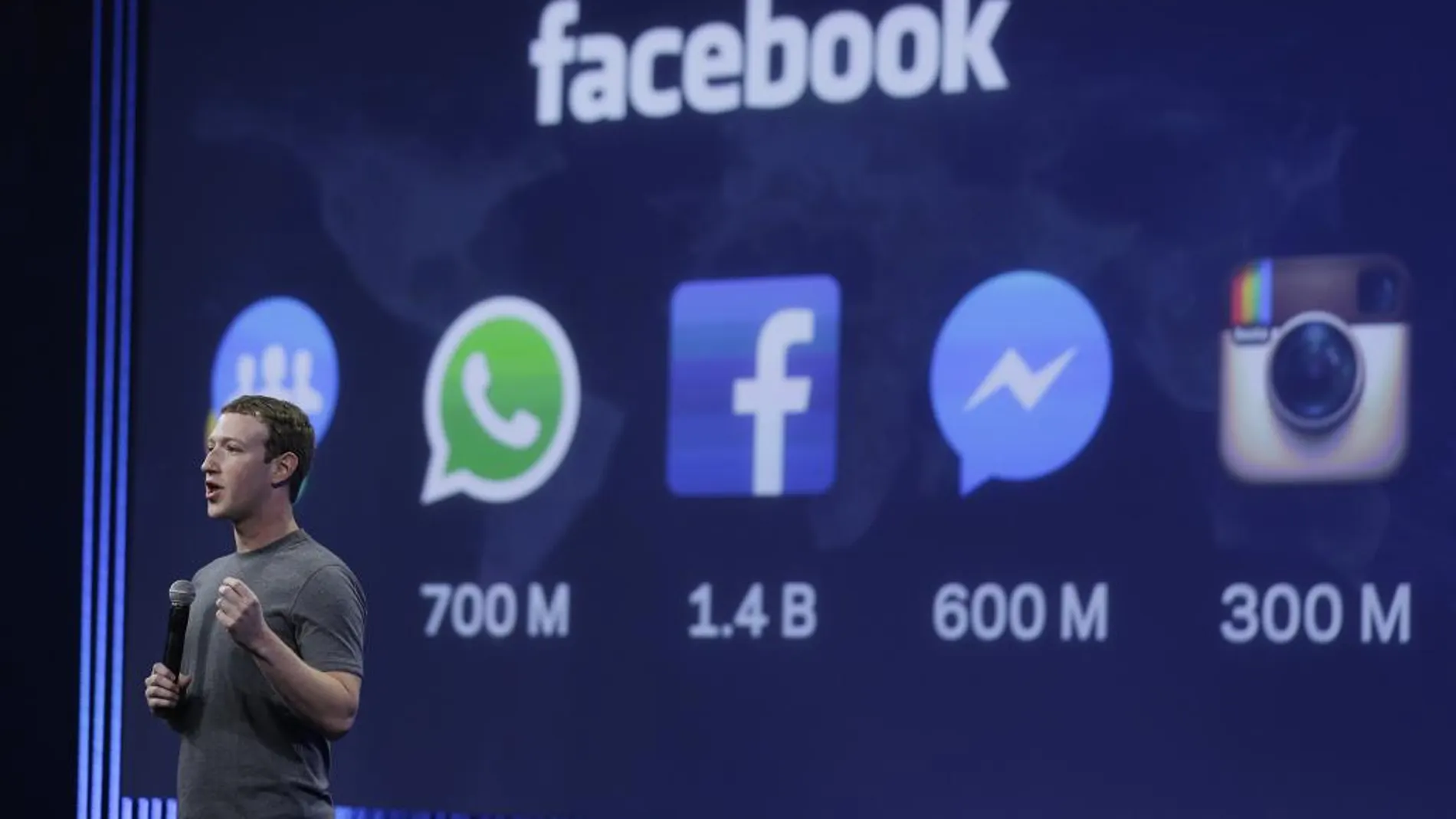 El máximo responsable de Facebook, Mark Zuckerberg, en un acto de la compañía el pasado año.