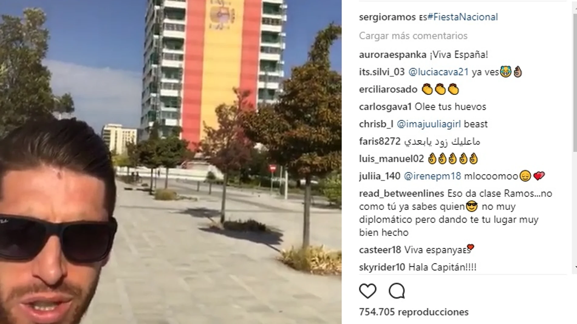 Sergio Ramos felicita la Fiesta Nacional