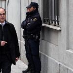 El candidato de Junts per Cataluña (JxCat) a la presidencia de la Generalitat, Jordi Turull, a su llegada al Tribunal Supremo