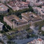 Vista aérea de la plaza Universidad de Barcelona