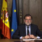 Mariano Rajoy, durante la reunión que ha mantenido con altos mandos de las Fuerzas de Seguridad del Estado