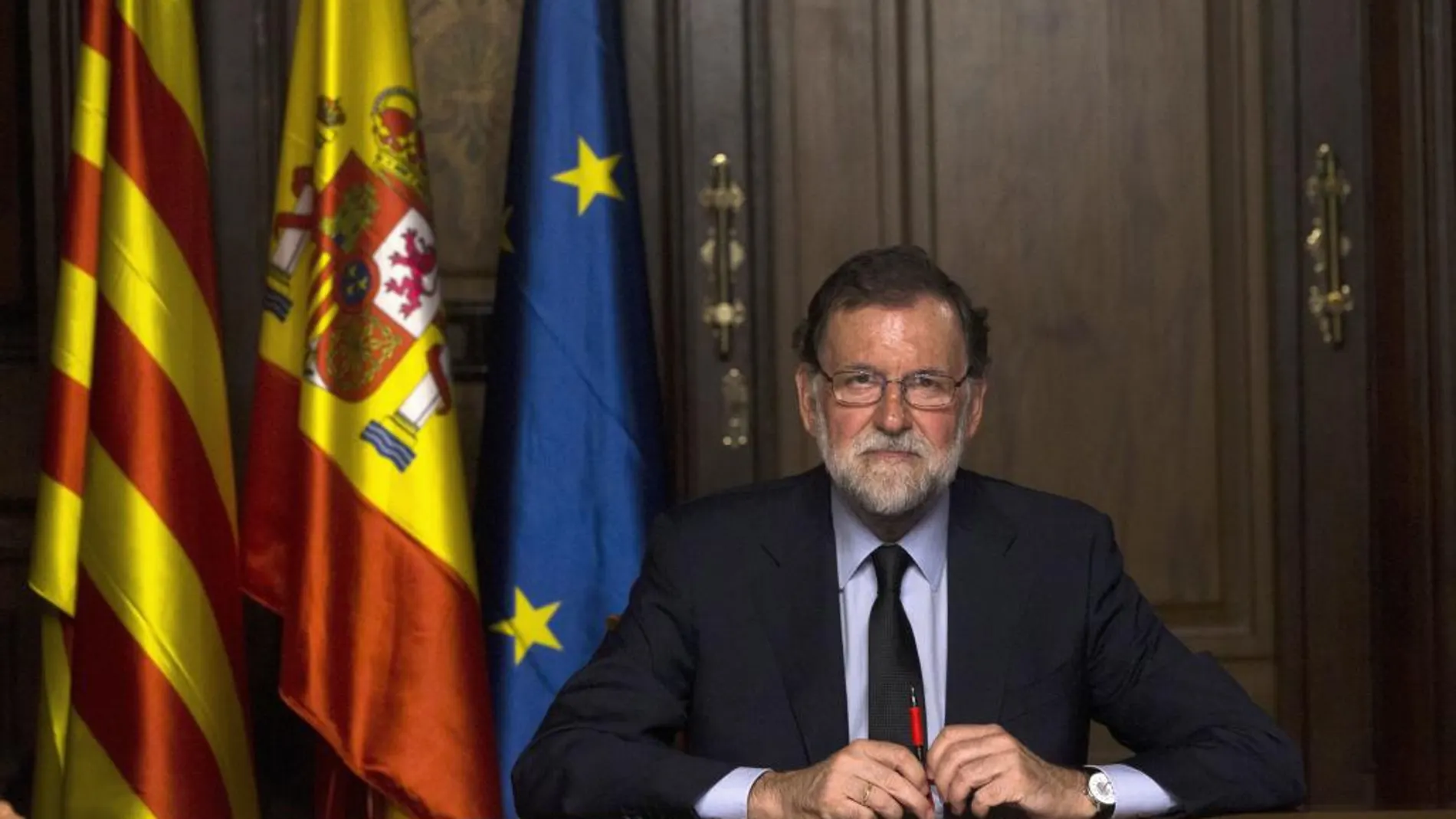 Mariano Rajoy, durante la reunión que ha mantenido con altos mandos de las Fuerzas de Seguridad del Estado