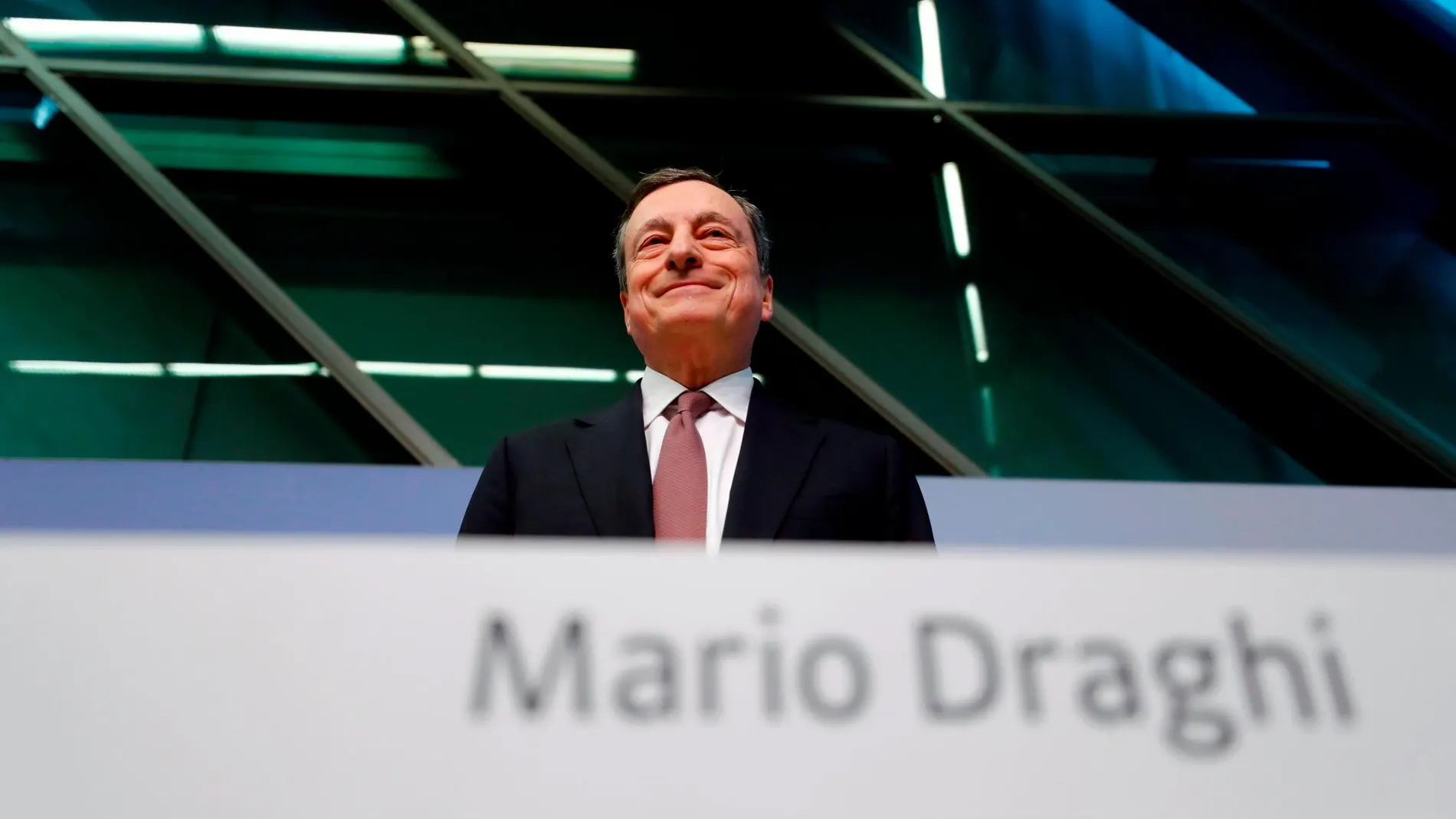 El presidente del BCE, Mario Draghi, en la rueda de prensa de hoy