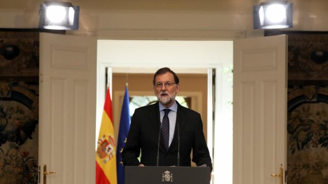 Mariano Rajoy durante la declaración por el fin de ETA/reuters