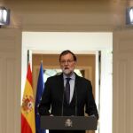 Mariano Rajoy durante la declaración por el fin de ETA/reuters