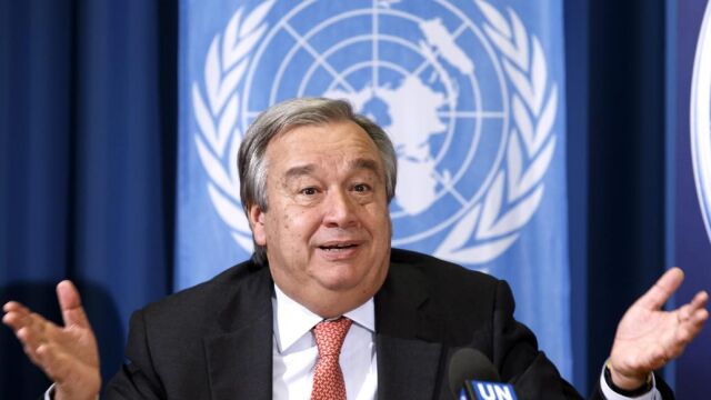Antonio Guterres durante una cumbre de la ONU en Ginebra, Suiza