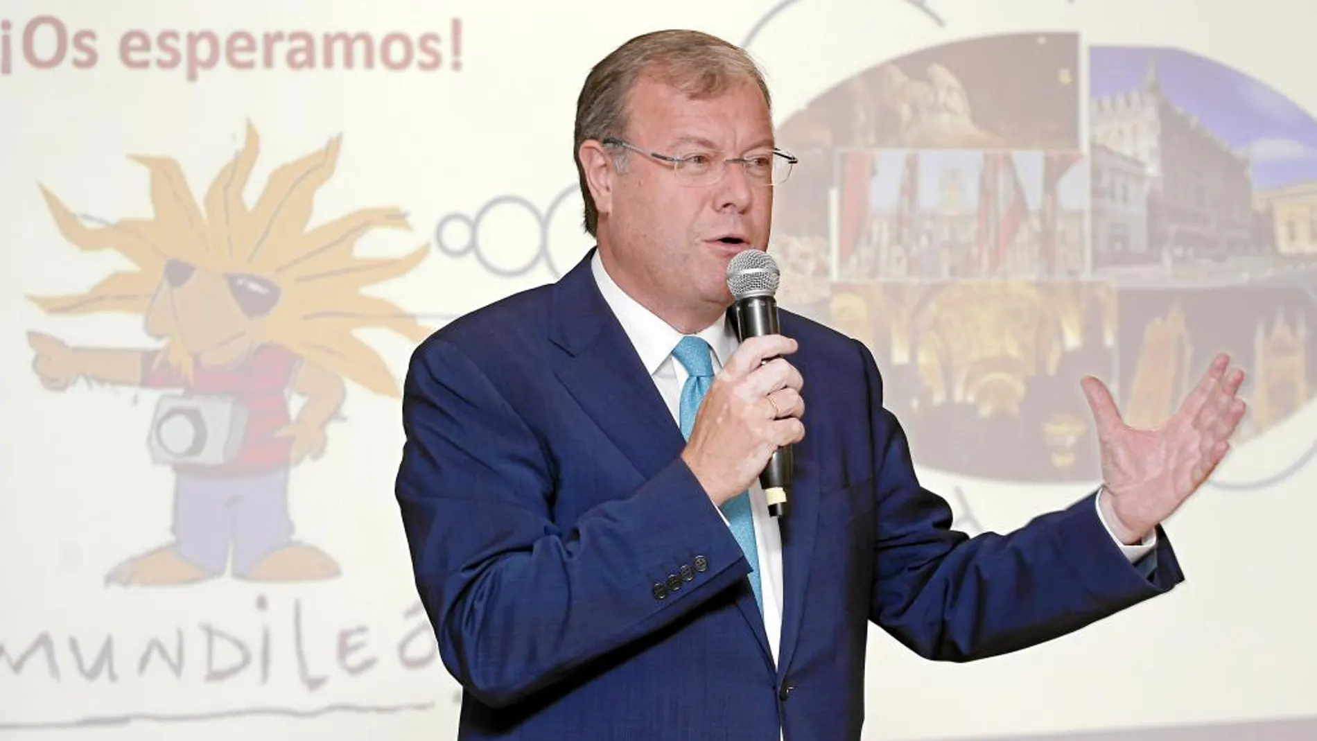 El alcalde de León, Antonio Silván, durante la presentación de «MundiLeón» en Madrid