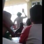 Momento en el que la profesora agrede al alumno en México