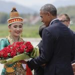 Barack Obama, a su llegada a Laos