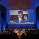 Carles Puigdemont interviene desde Bruselas en el consell nacional del partido