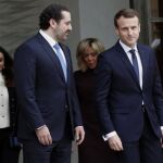 Saad Hariri con Emmanuel Macron, en el Elíseo