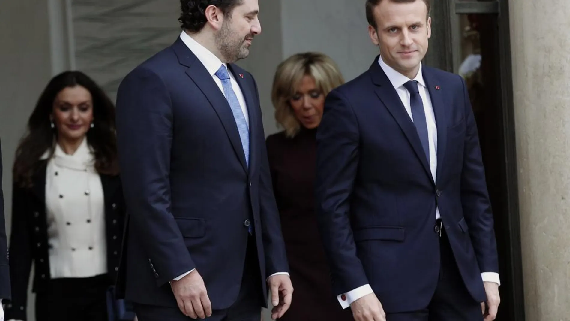 Saad Hariri con Emmanuel Macron, en el Elíseo