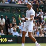 Rafa Nadal en el partido de Wimbledon contra Müller