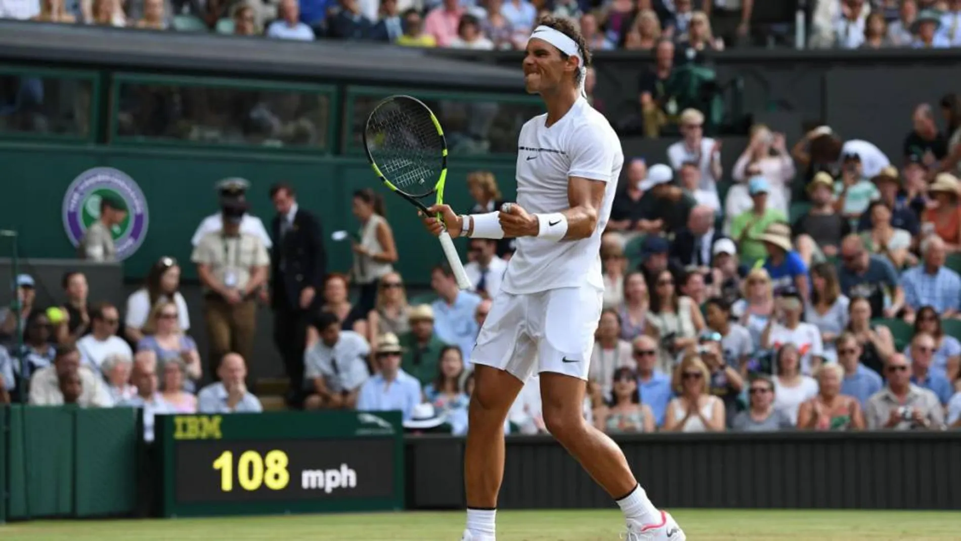 Rafa Nadal en el partido de Wimbledon contra Müller