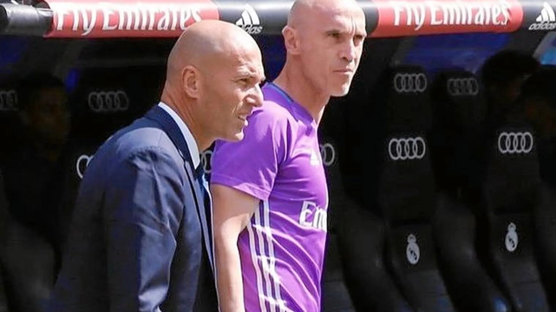 Zidane, al salir al Bernabéu el sábado, antes de empezar el choque contra Osasuna