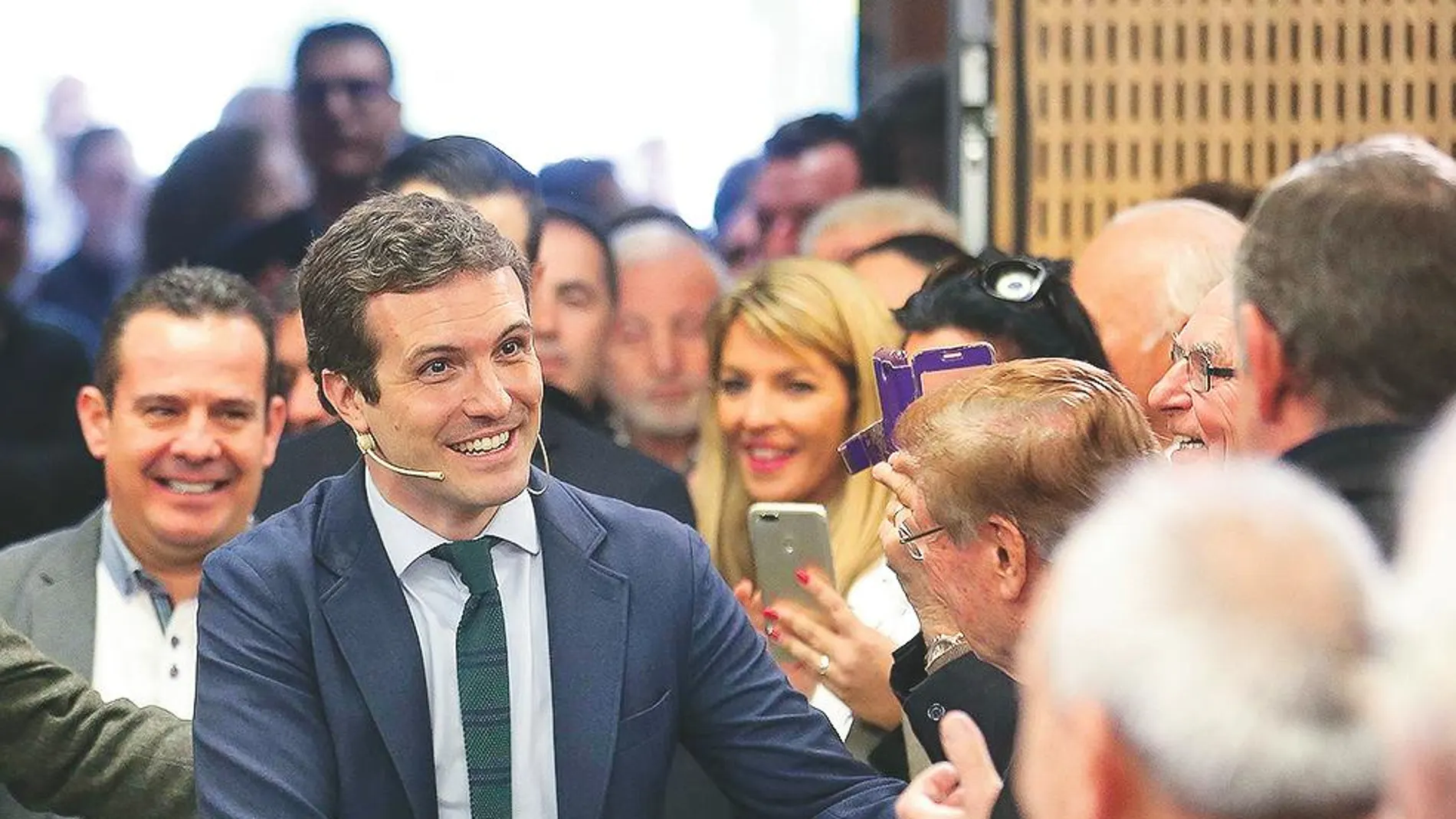 El presidente del PP, Pablo Casado, ayer tras la presentación de los candidatos del PP en Baleares