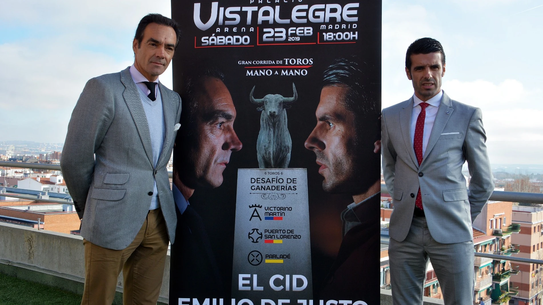 El Cid y Emilio de Justo en la presentación de la corrida