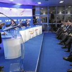 El ministro de Asuntos Exteriores, José Manuel García-Margallo, durante su intervención ayer en la sede de LA RAZÓN
