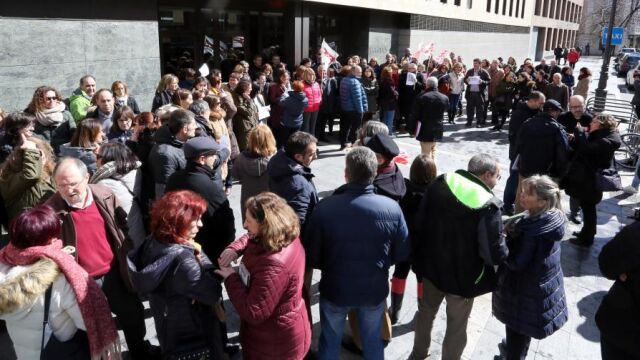 Concentración de los funcionarios de Justicia en Valladolid