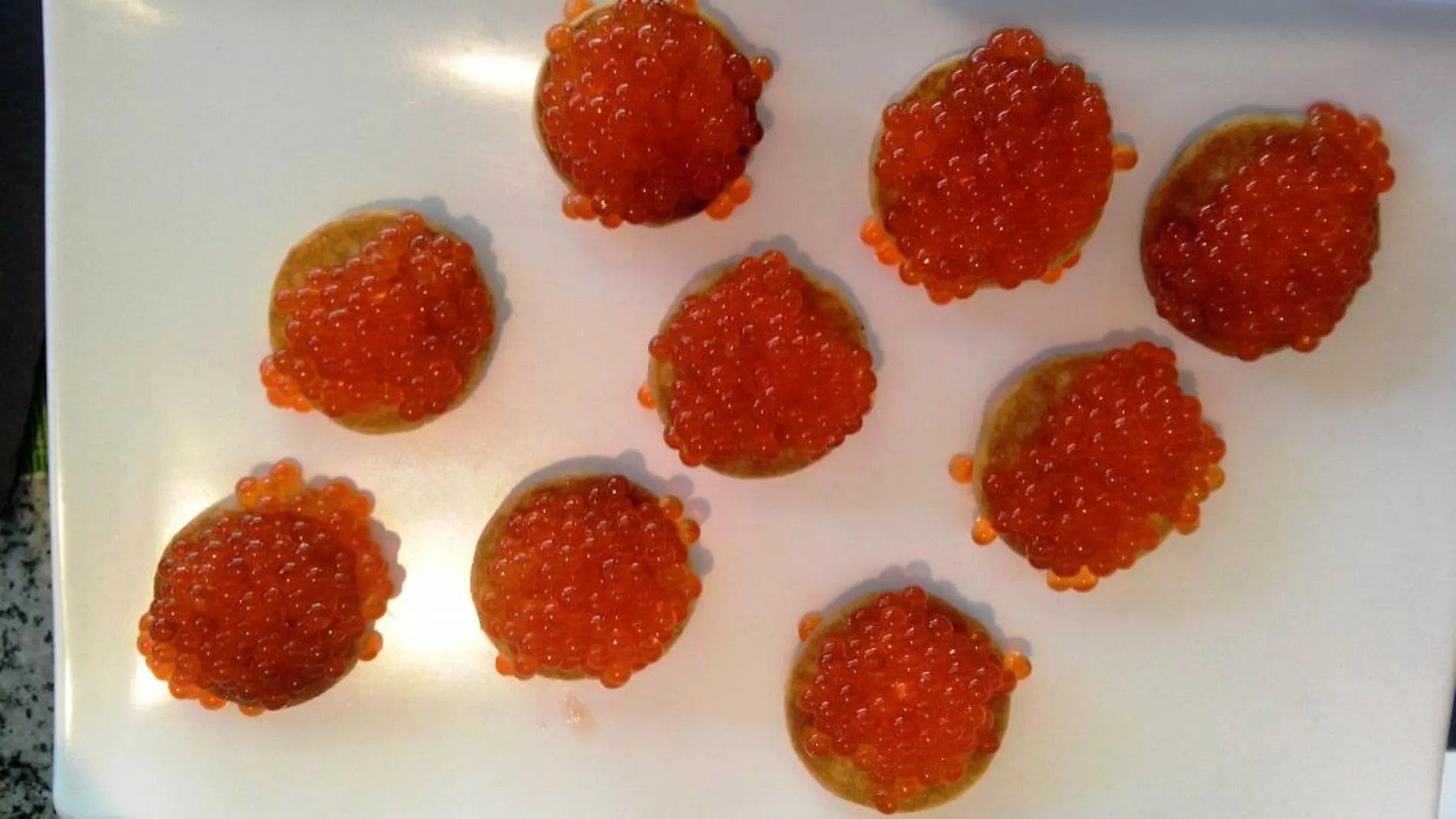 Caviar y ostras en el restaurante José Luis del Bernabéu