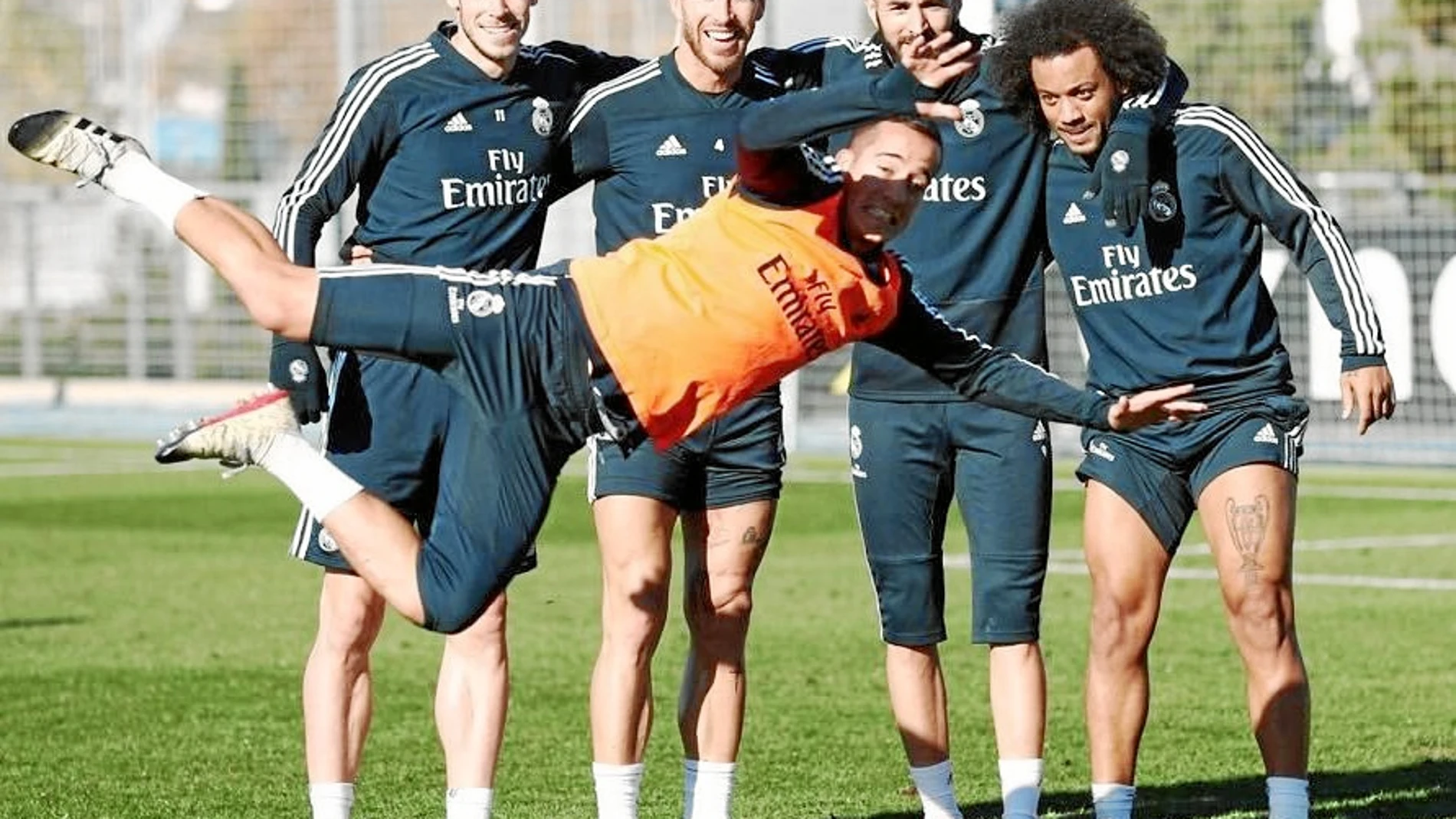 Lucas Vázquez, en una mañana en Valdebebas. El canterano es uno de los jugadores preferidos de Solari