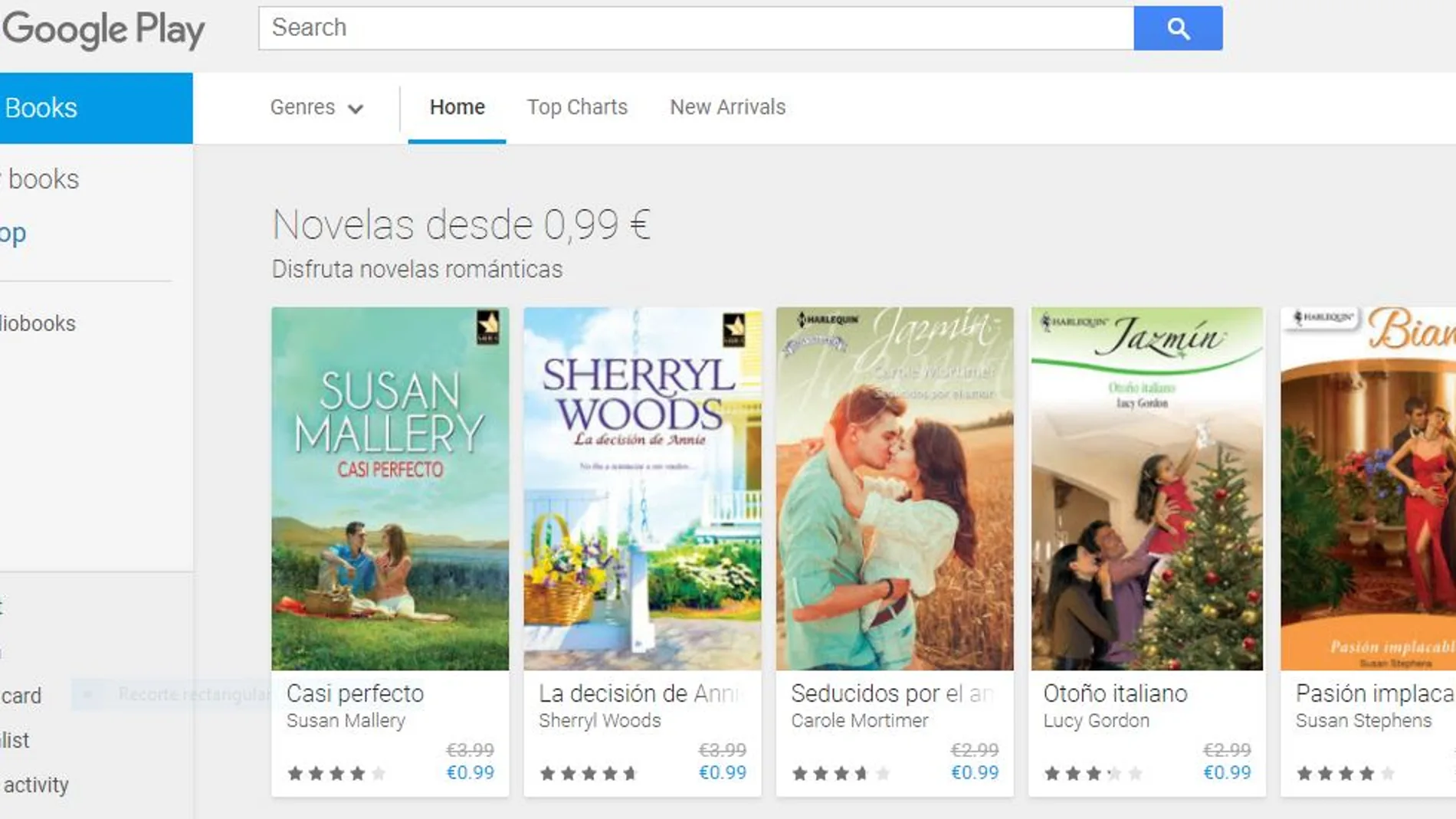 Algunos de los audiolibros de Google