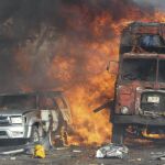 El camión detonado por los terroristas en Mogadiscio