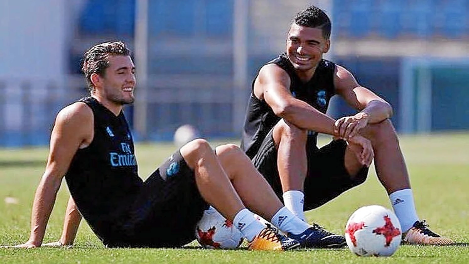 Kovacic y Casemiro, en un entrenamiento del Madrid