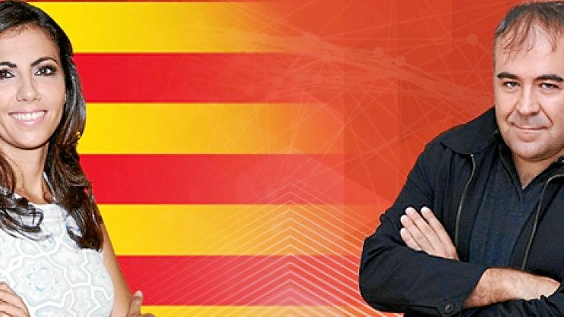 De izda. a dcha., Ana Pastor y Antonio García Ferreras. Presentarán «Al rojo vivo: Objetivo Cataluña 21-D»