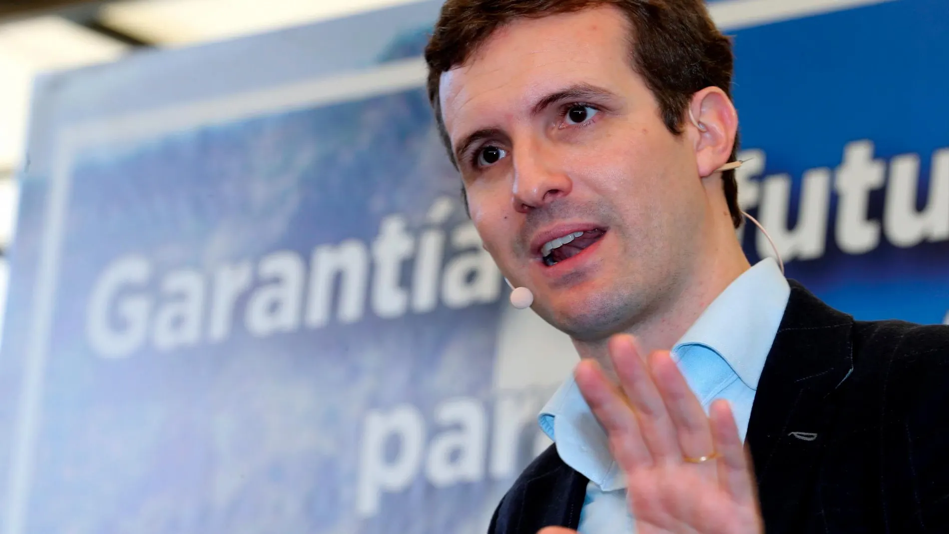 El presidente del PP, Pablo Casado, en un acto hoy en Las Palmas de Gran Canaria. EFE/Elvira Urquijo A.