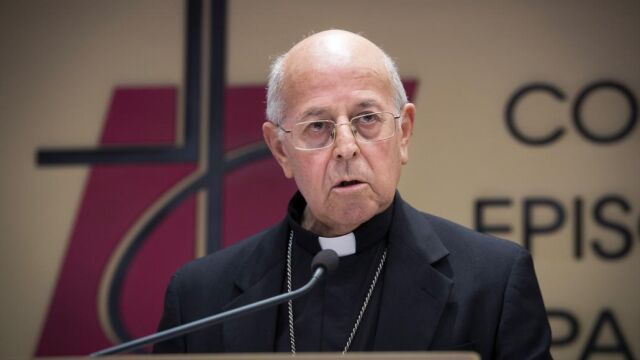 El presidente de la Conferencia Episcopal Española Ricardo Blázquez, comparece ante la prensa para dar cuenta de la posición de los obispos sobre el conflicto catalán.