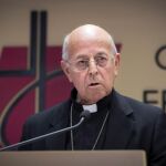 El presidente de la Conferencia Episcopal Española Ricardo Blázquez, comparece ante la prensa para dar cuenta de la posición de los obispos sobre el conflicto catalán.