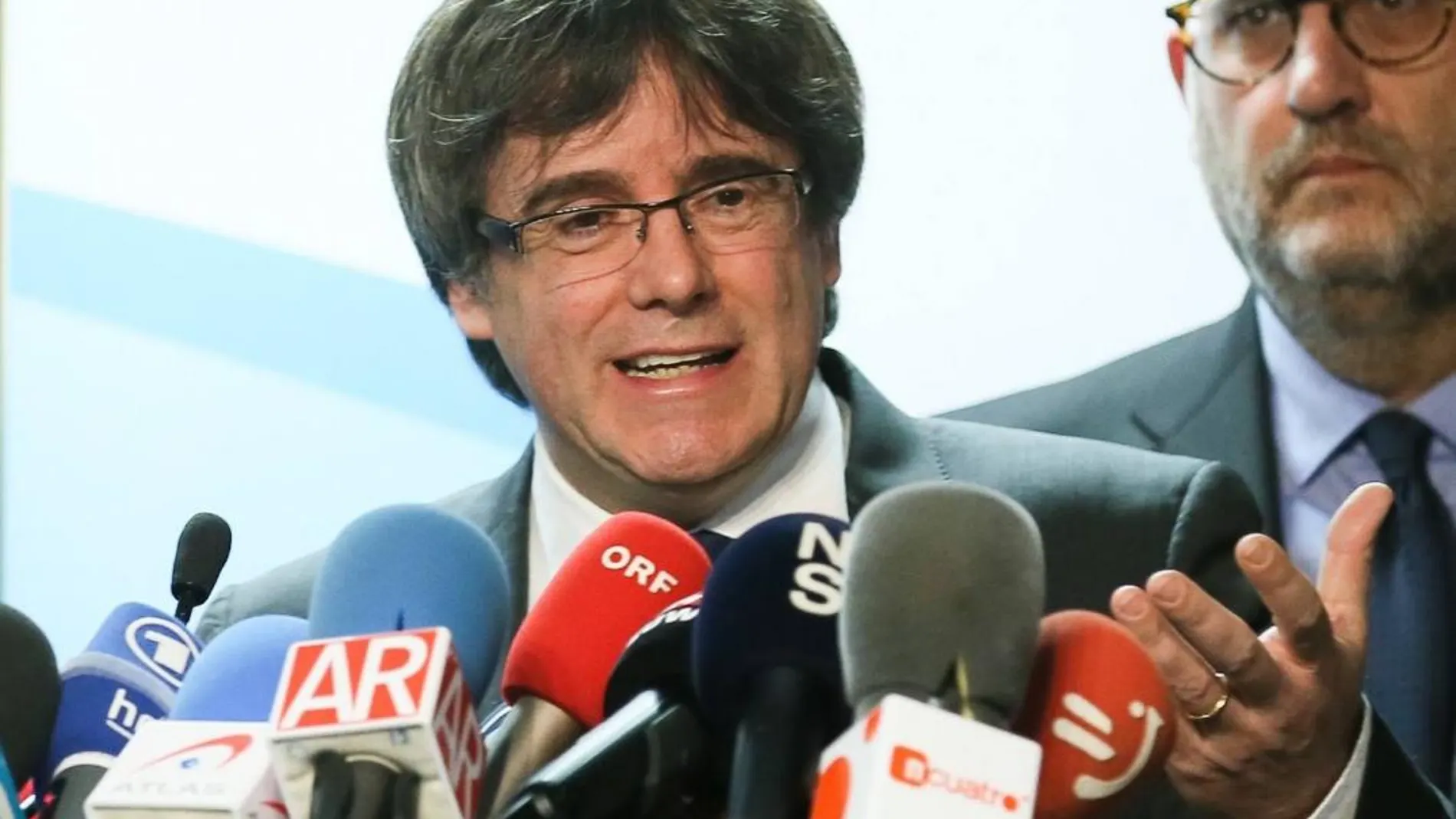 Puigdemont, en una de sus comparecencias desde Bruselas | EFE