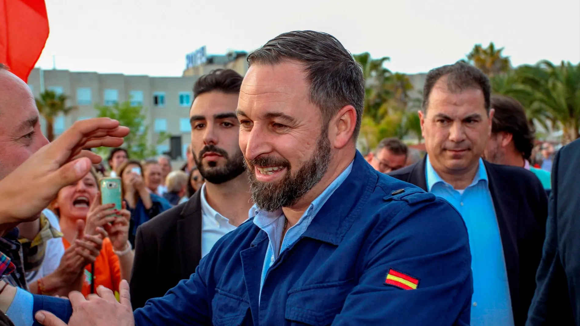 Santiago Abascal, durante un acto electoral