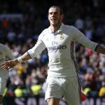 El jugador galés del Real Madrid Gareth Bale celebra su segundo gol ante el Leganés