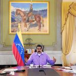 El presidente de Venezuela, Nicolás Maduro, ayer, durante una reunión de Gabinete en el Palacio de Miraflores