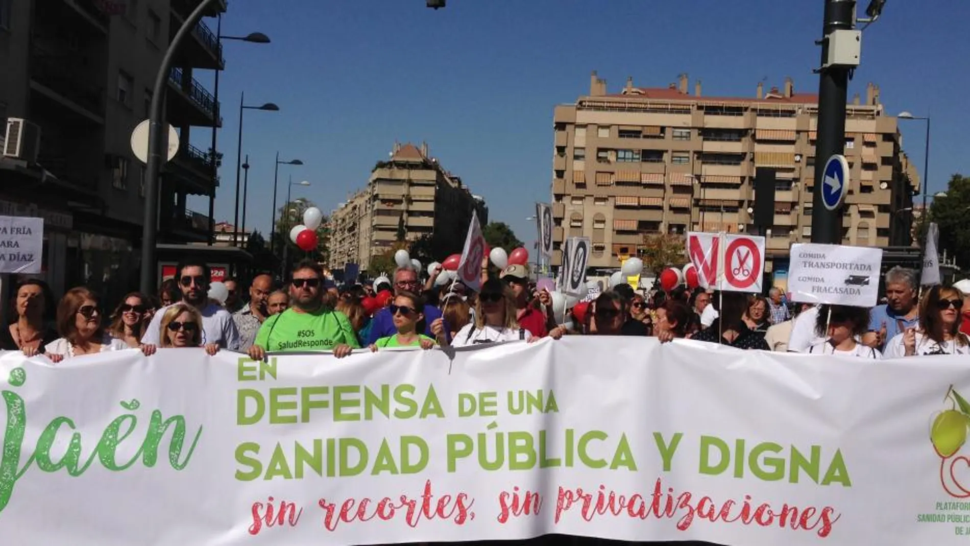 Imagen de una de las manifestaciones convocadas por la Plataforma por la Defensa de la Sanidad Pública y de Calidad de Jaén
