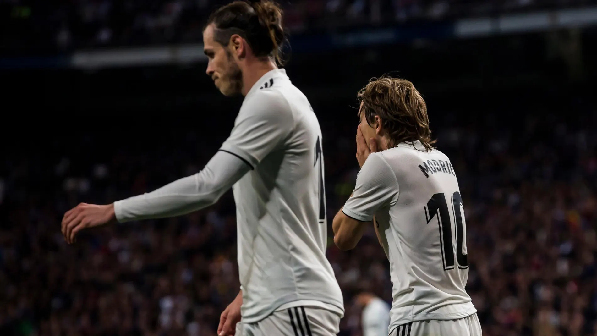Gareth Bale y Luka Modric, en el partido del sábado ante el Barcelona