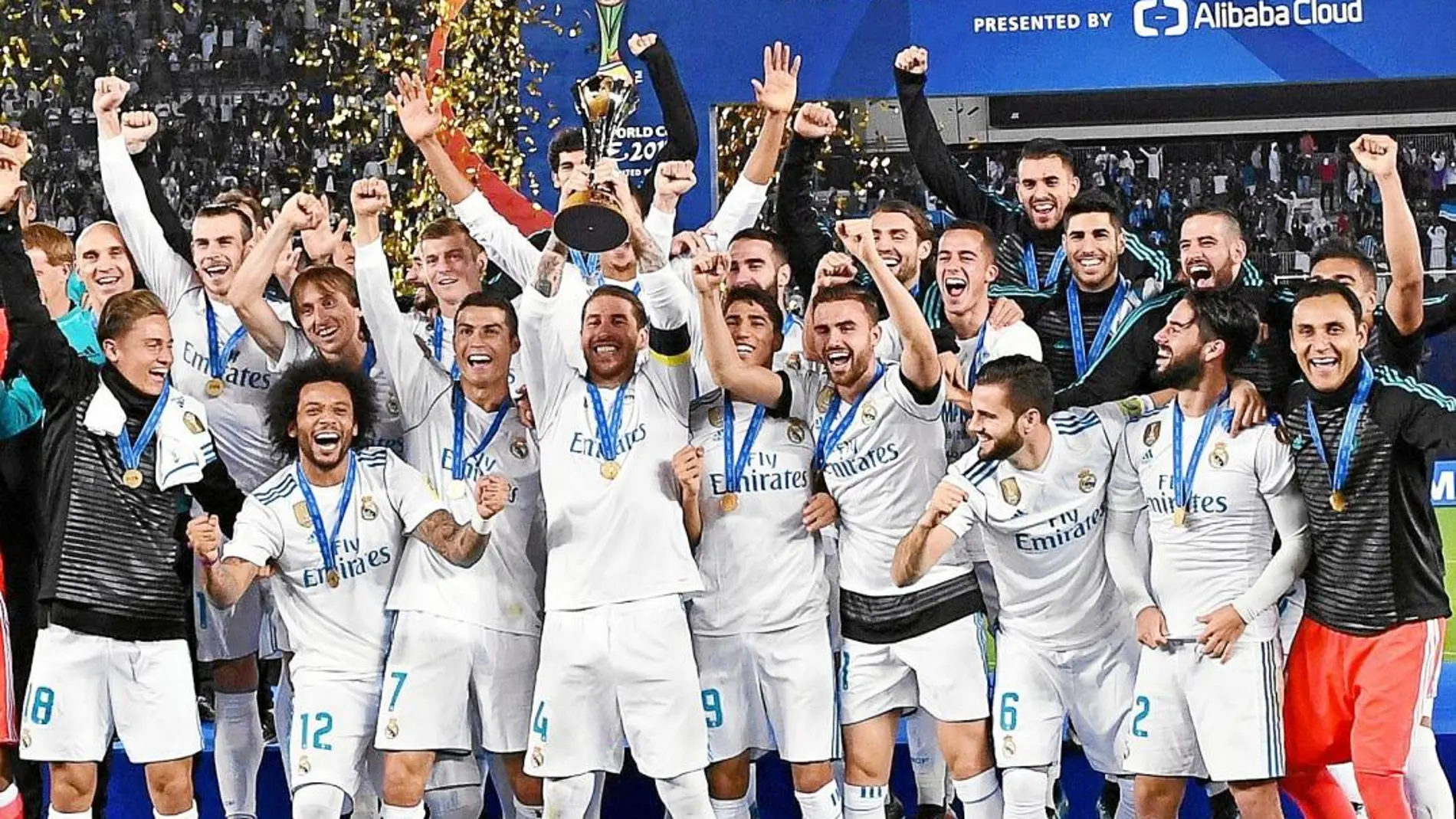 El Real Madrid celebra su victoria