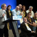 Quim Torra en la jornada de clausura de la primera Asamblea Nacional del PDeCat celebrada este fin de semana en el Palacio de Congresos de Cataluña. EFE/Marta Pérez