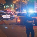 Policía en el lugar donde un agente fue embestido por un coche a gran velocidad en Edmonton