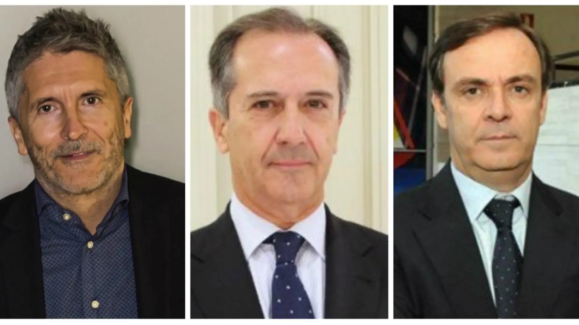 Los jueces Fernando Grande-Marlaska; Miguel Comenero y José Manuel Navarro