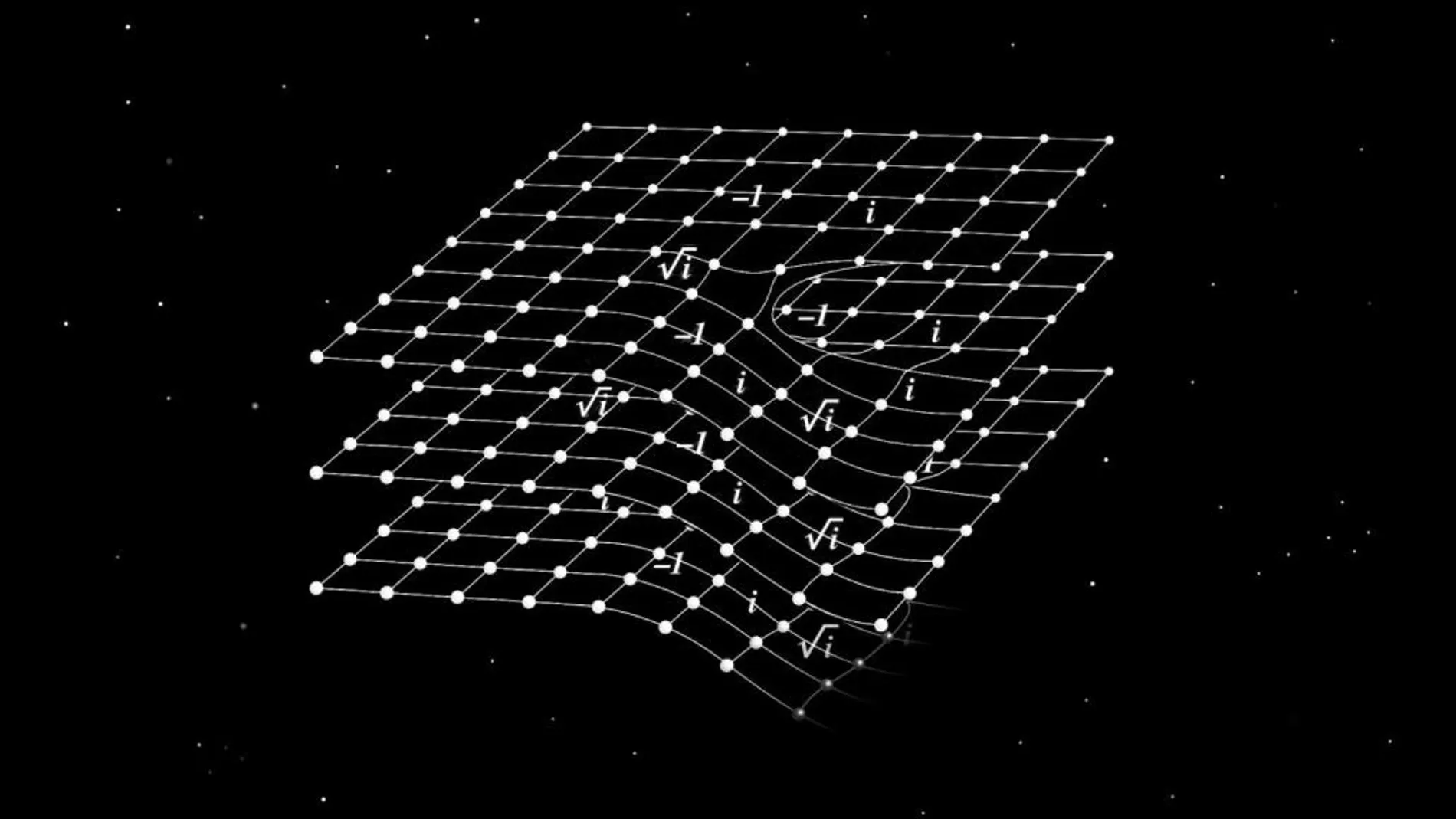 Impresión artística de un giro del espacio-tiempo en un cristal. Universidad de Oxford.