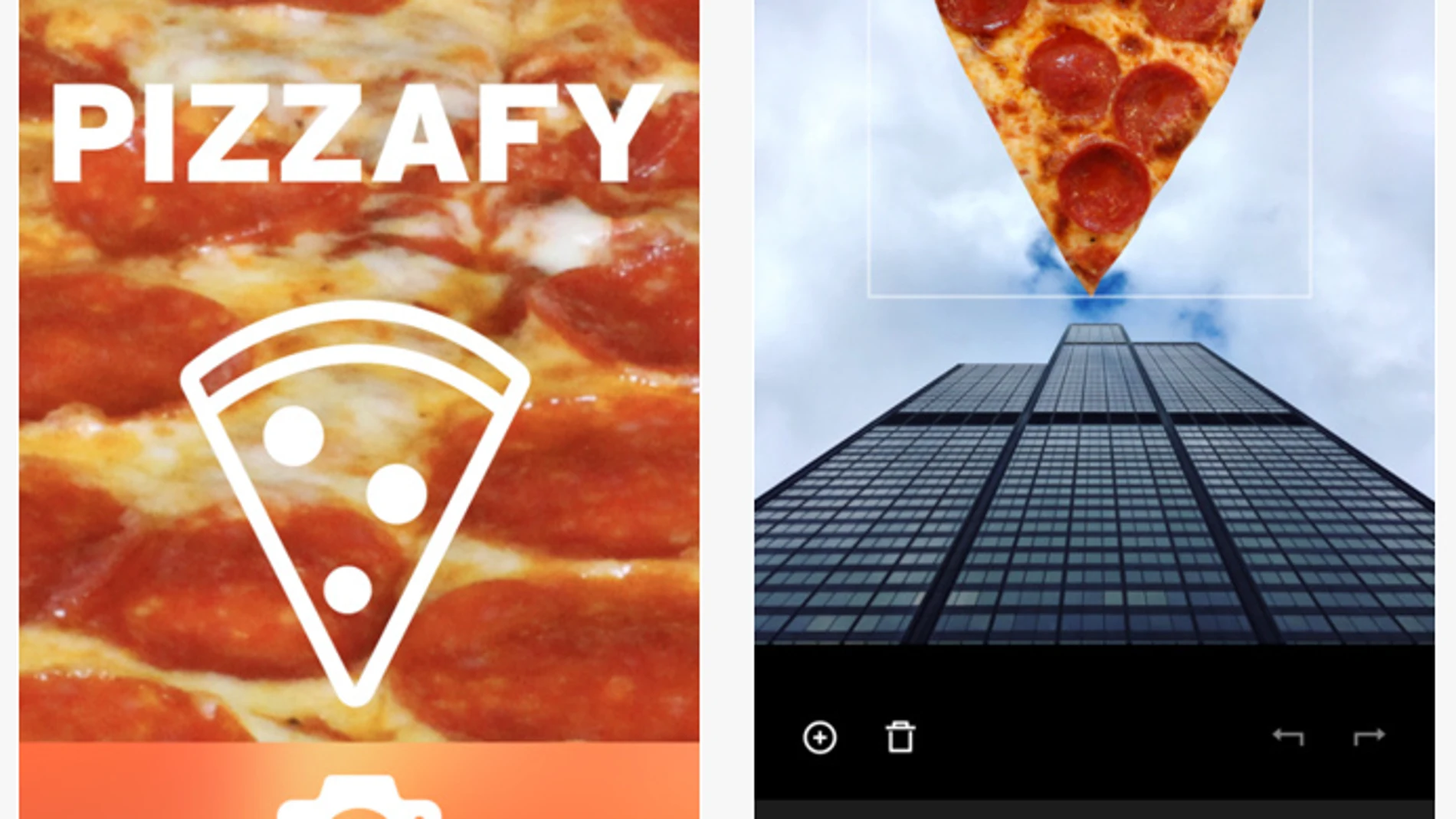 Pizzafy, la app que acompaña tus fotos con porciones de pizza