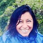 Nathaly, en una de las fotos que se tomó durante el viaje a Perú