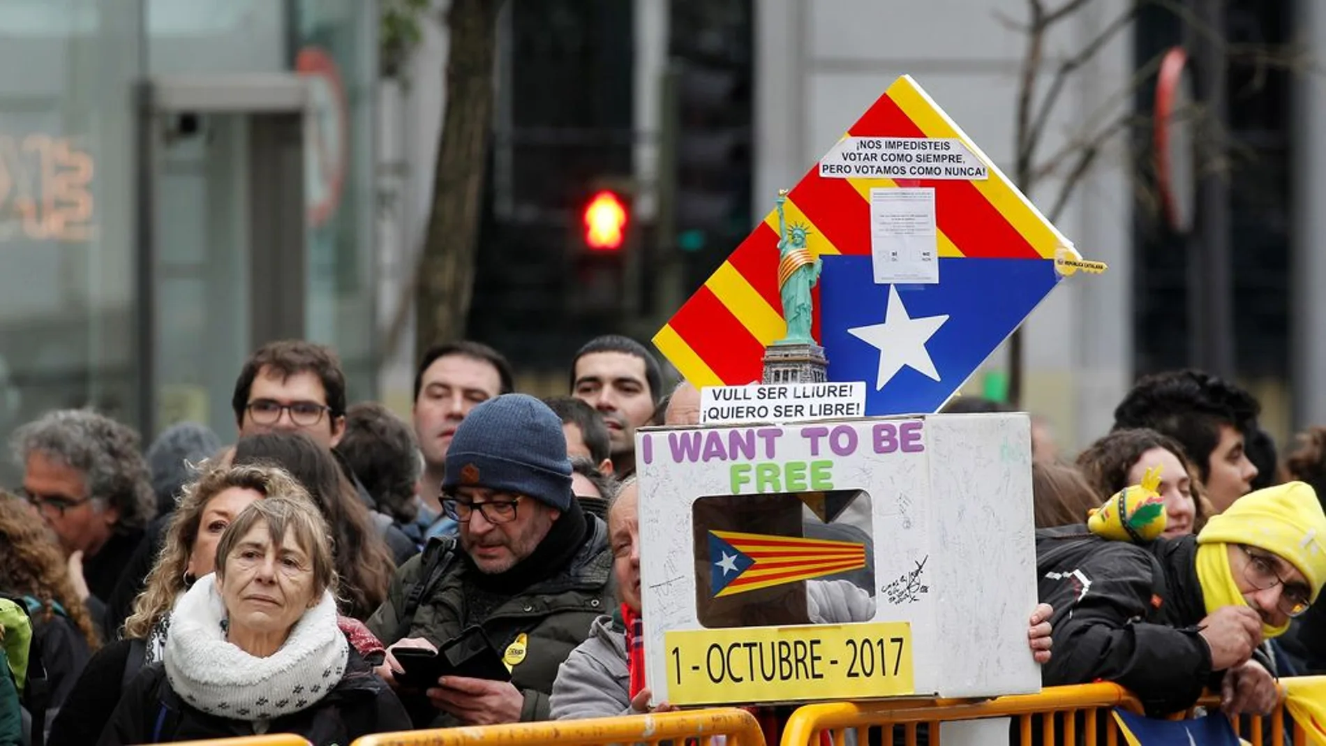Manifestantes independentistas en Madrid
