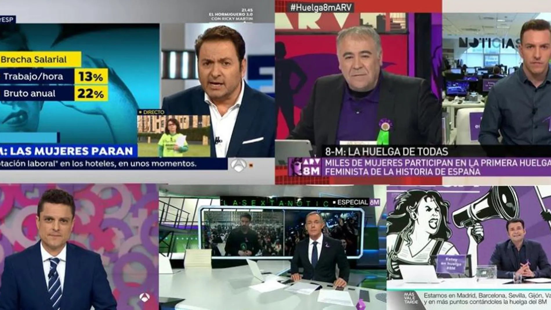 La audiencia eligió a Atresmedia TV para informarse en el 8-M